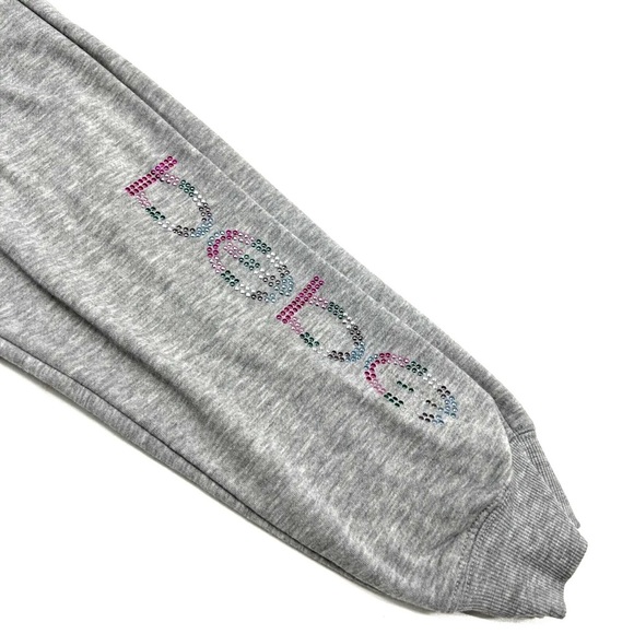 BEBE SPORT Women Nailhead Studded LOGO Joggers Sweat Pants in Heather Grey Nwt - Picture 10 of 11